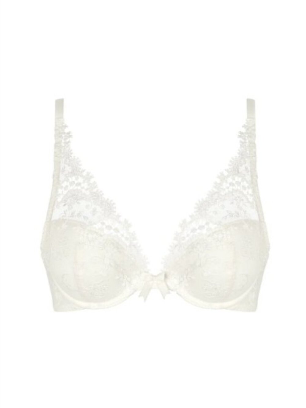 NWT Simone Pérèle Wish Triangle Contour Ivory Lace Underwire Bra 32D